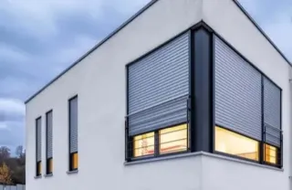 Modern house with roller shutters