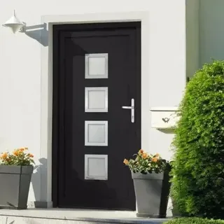 Dark PVC front door with narrow windows